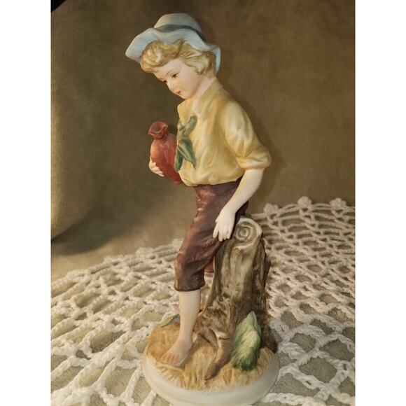 Andrea By Sadek Hand Painted‎ Porcelain Figurine Country Boy 7979 - Picture 4 of 15
